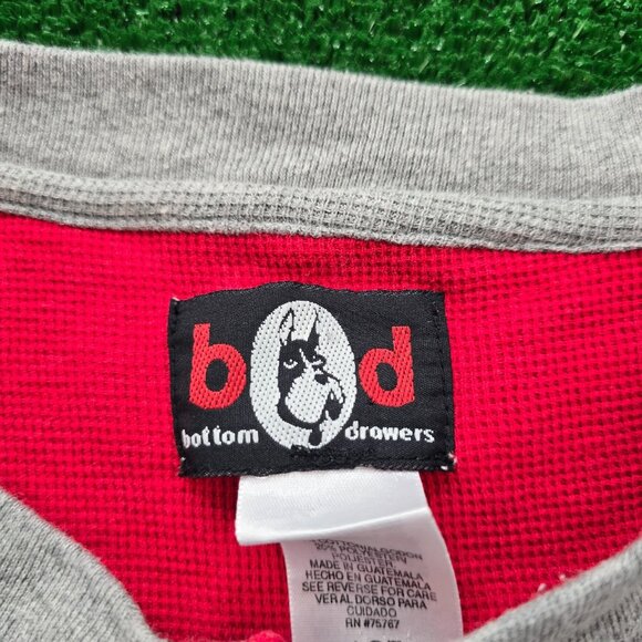 Kansas City Chiefs Tshirt Mens Large Gray Red Henley Knit Long Sleeve NFL - Picture 6 of 8